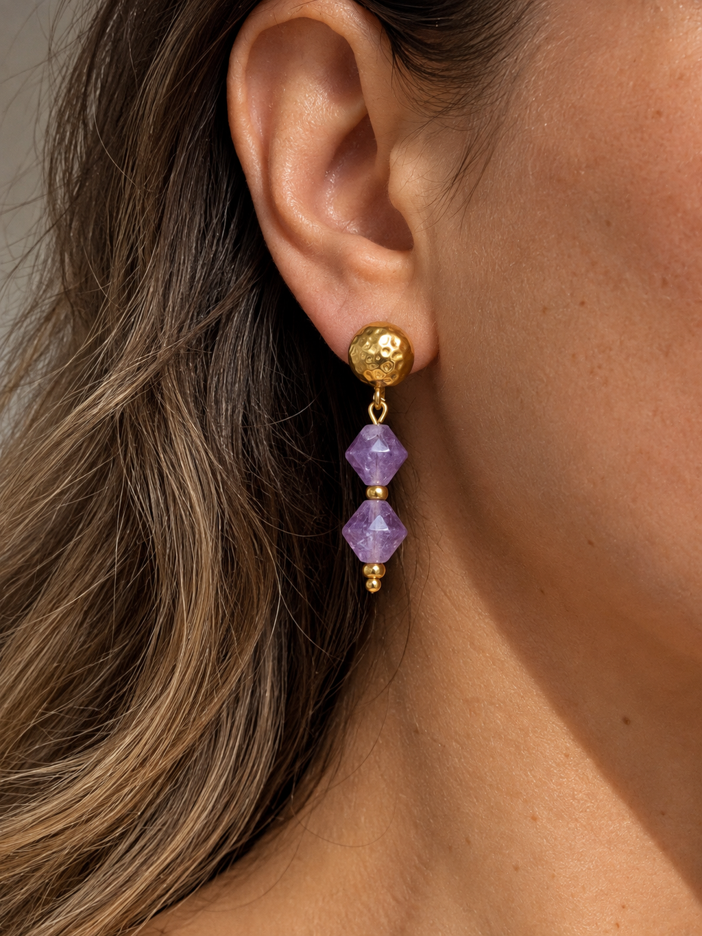 BOUCLES D’OREILLES AMÉLYSSE – AMÉTHYSTE