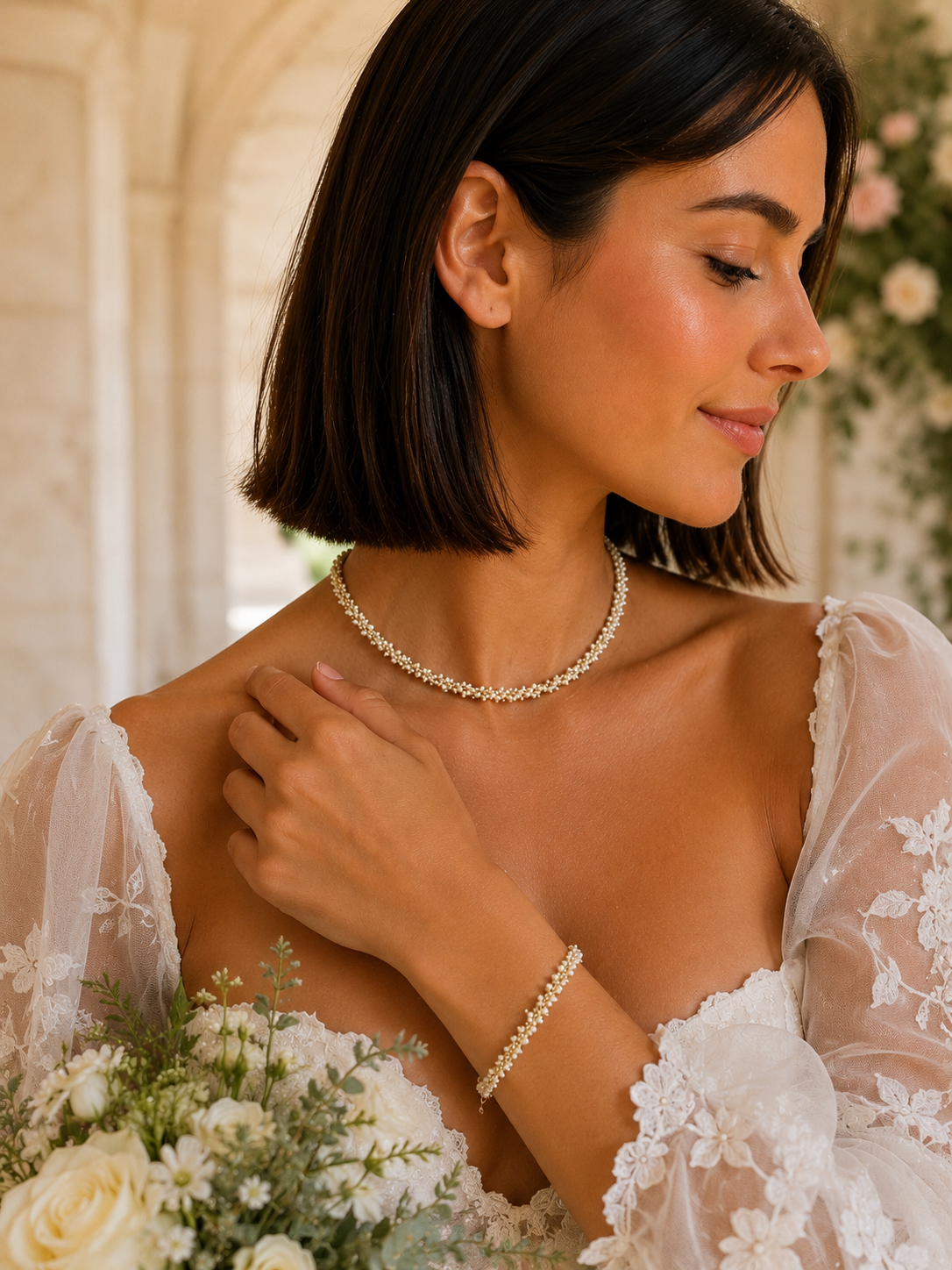 COLLIER PERLORIA CÉLESTE